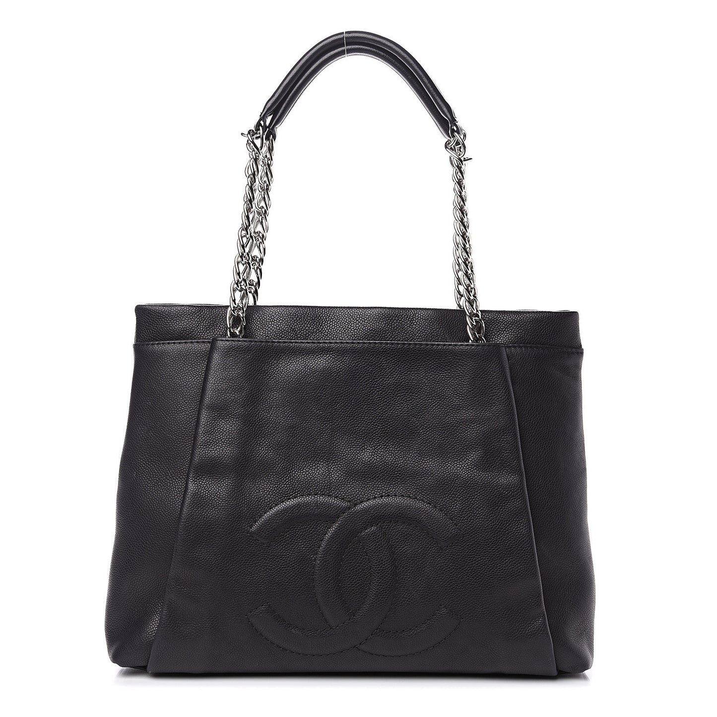 Caviar Large CC Tuck Tote Black