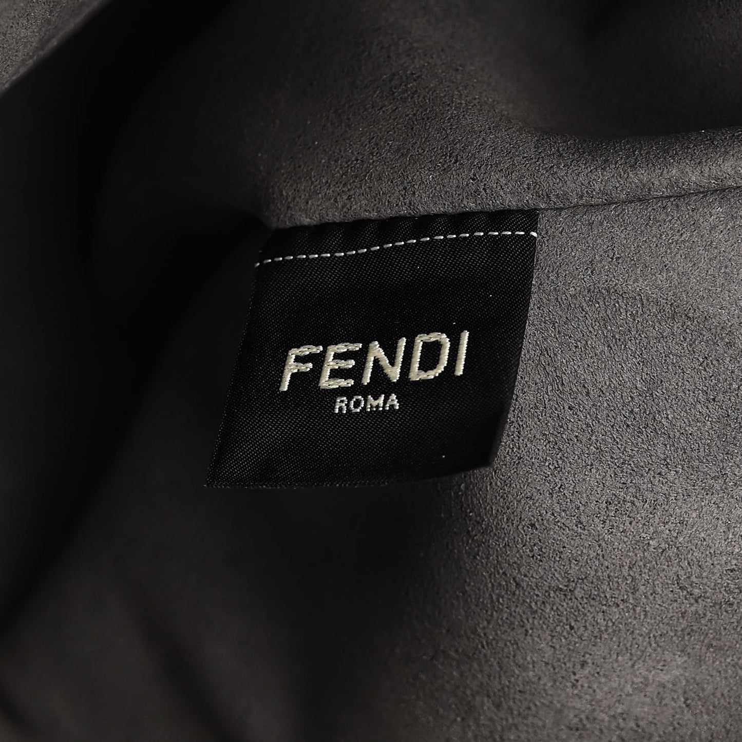 Chenille Vitello Seta Plexiglass FF Fendi O'Lock Zipper Anthracite Asfalto