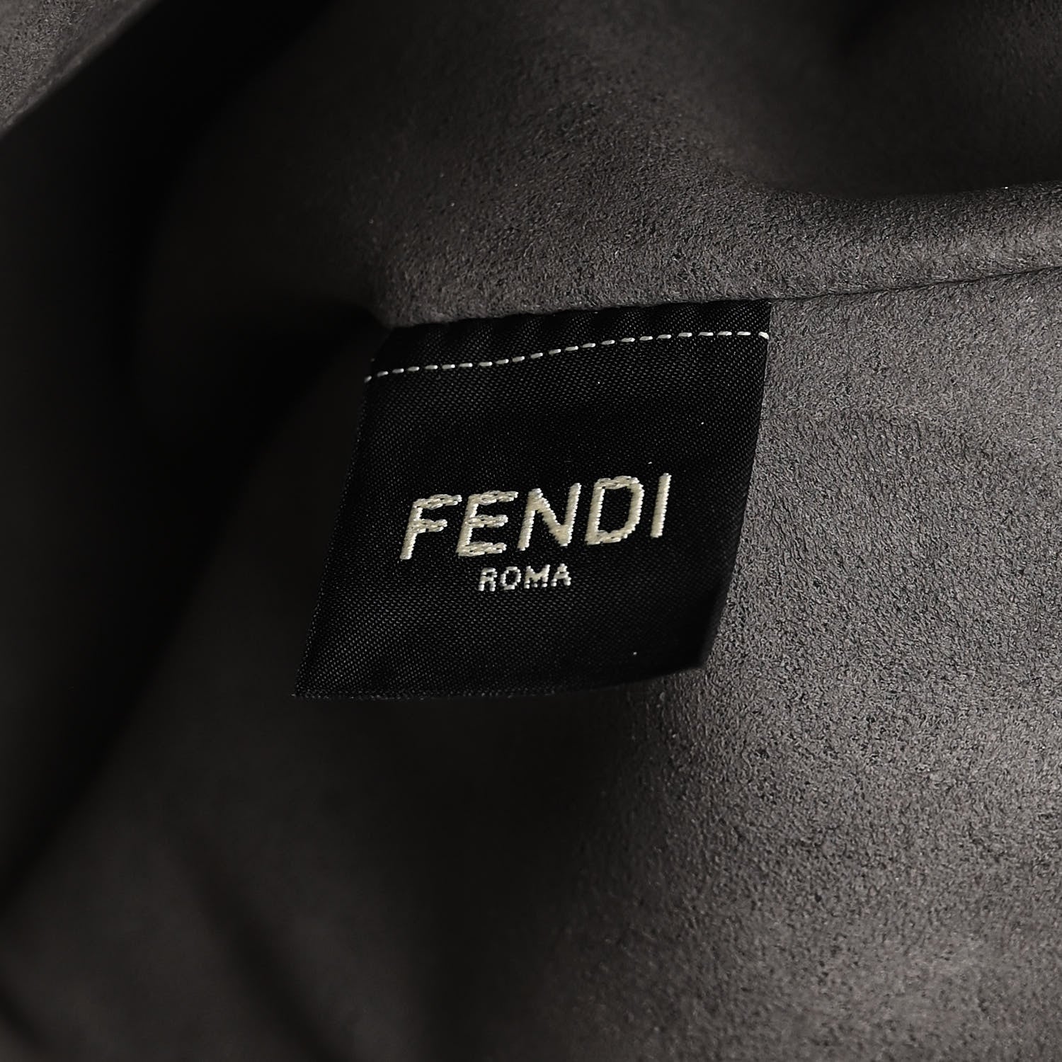 Fendi Chenille Vitello Seta Plexiglass FF Fendi O'Lock Zipper Anthracite Asfalto 7 of 11