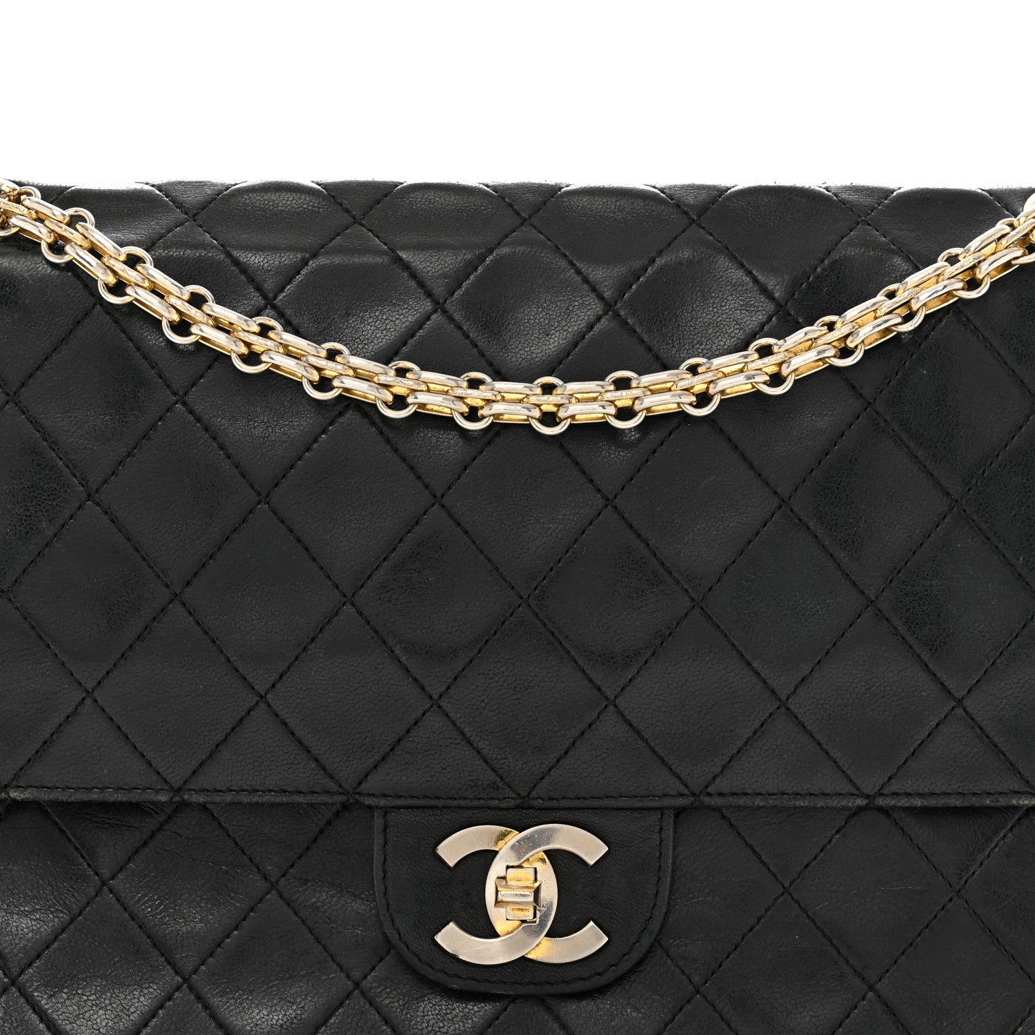 Chanel Lambskin Quilted Medium Double Flap Bijoux Chain Black 8 of 17