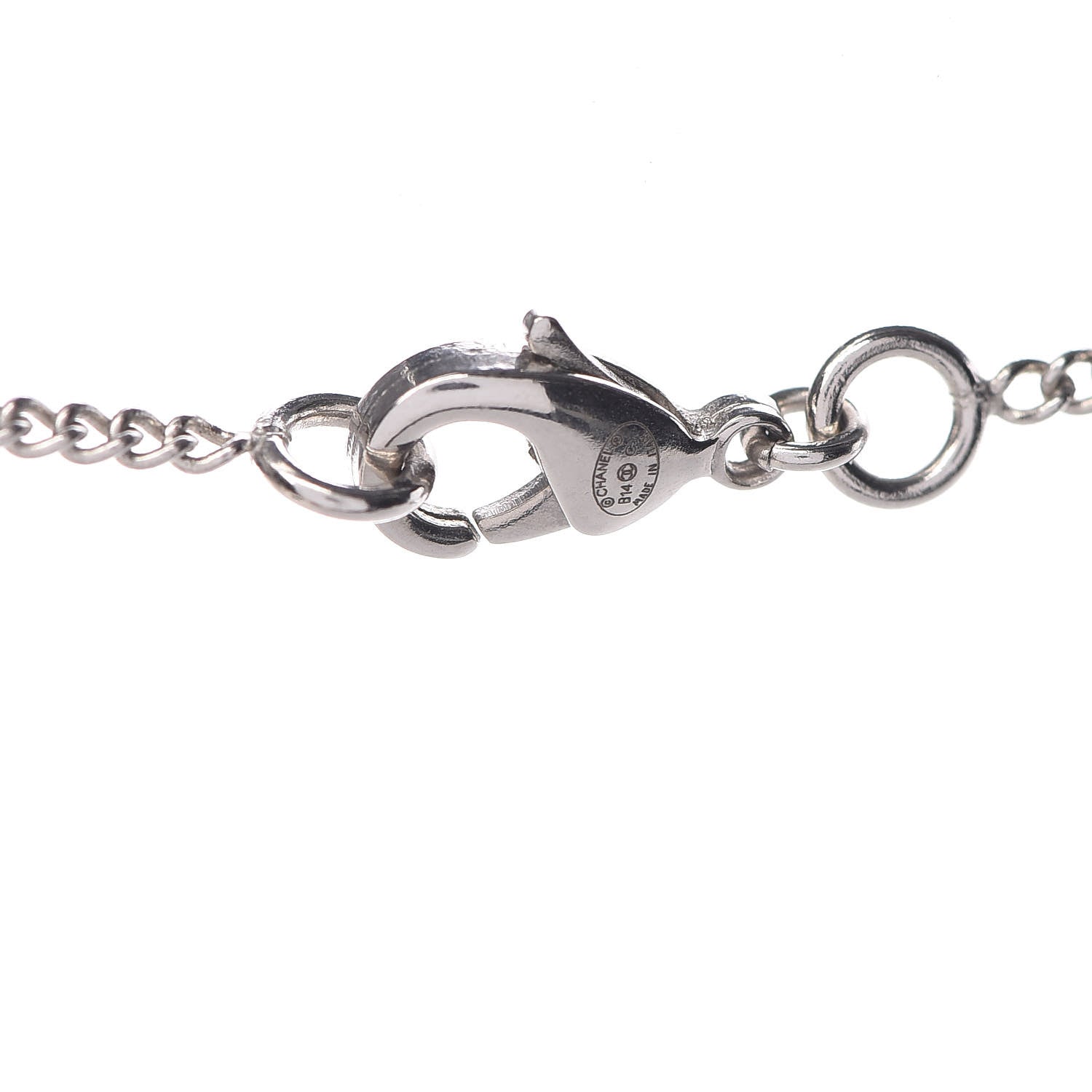 Chanel Crystal CC Bow Necklace Silver 4 of 5