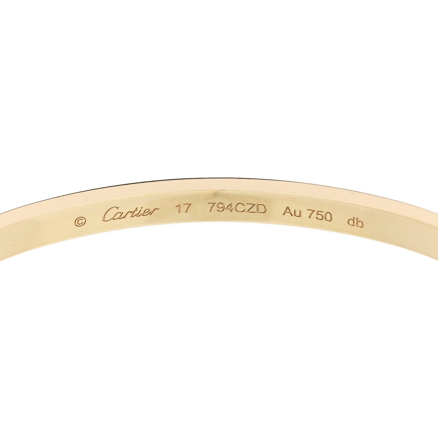 18K Yellow Gold 6 Diamond Small LOVE Bracelet 17