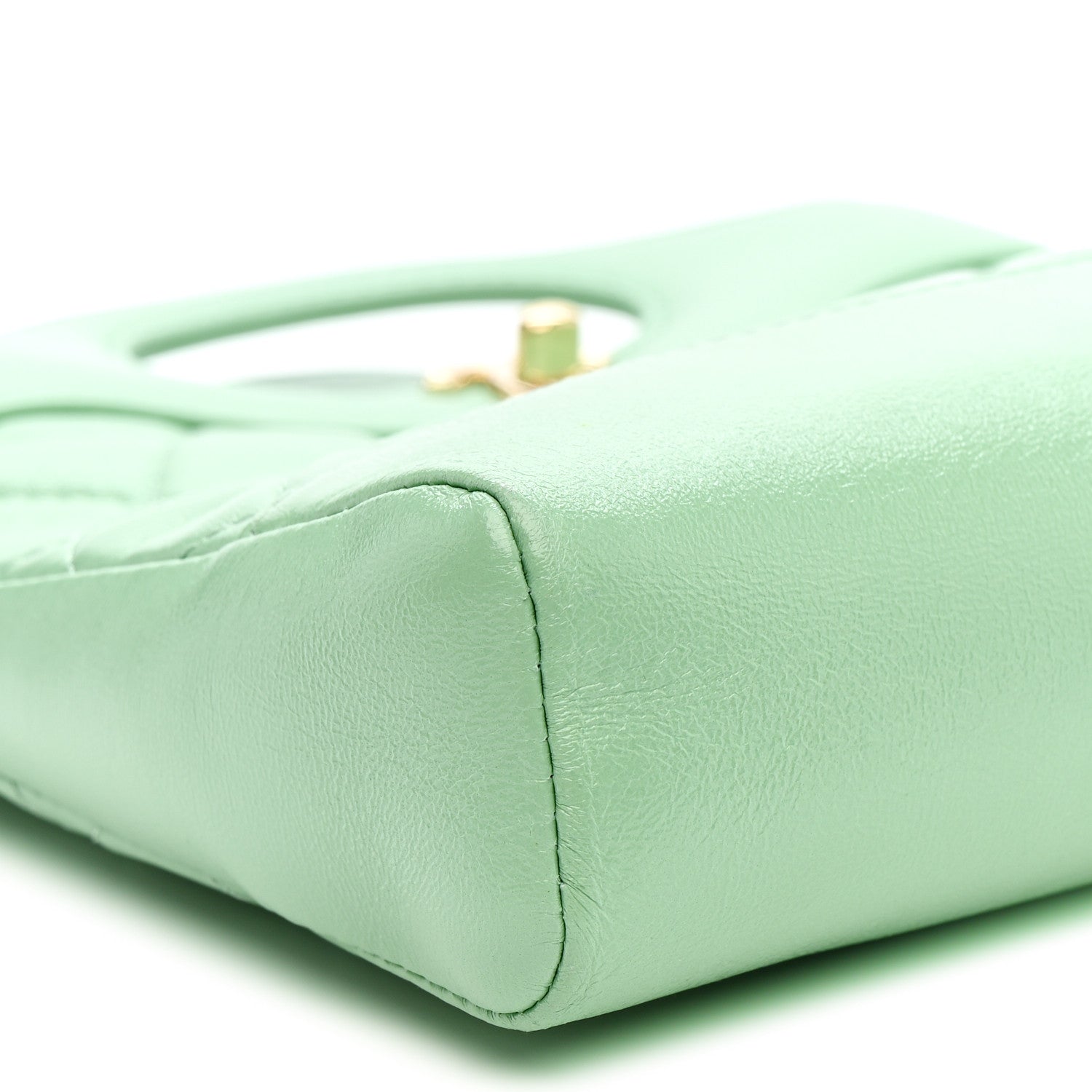 Chanel Shiny Lambskin Quilted Mini 31 Shopping Bag Light Green Light Green 9 of 10