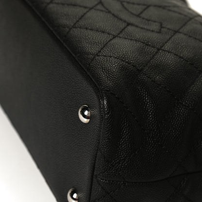 Chanel Grained Calfskin Quilted Small Daily Shopping Tote Black 12 of 17