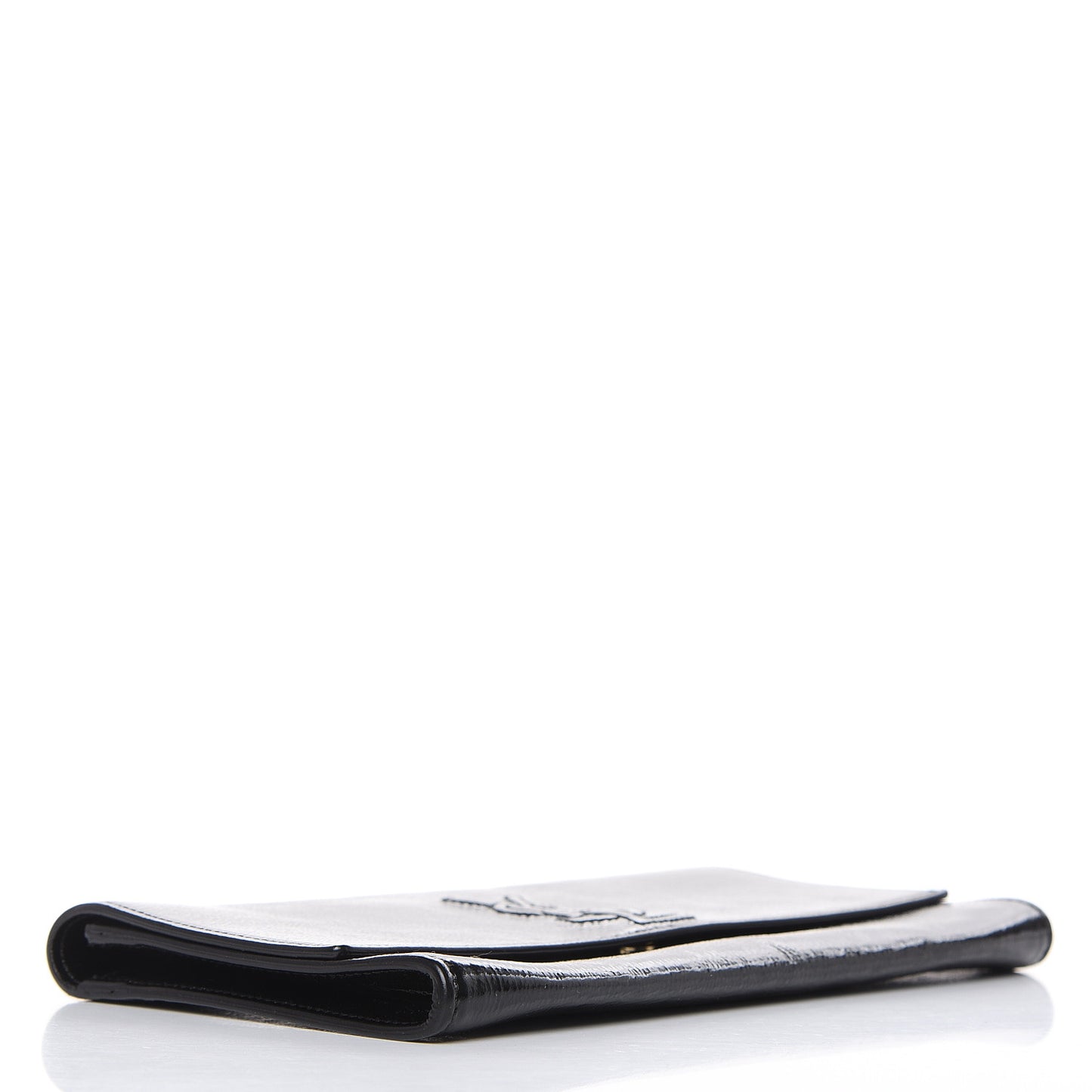Textured Patent Monogram Small Belle De Jour Clutch Black