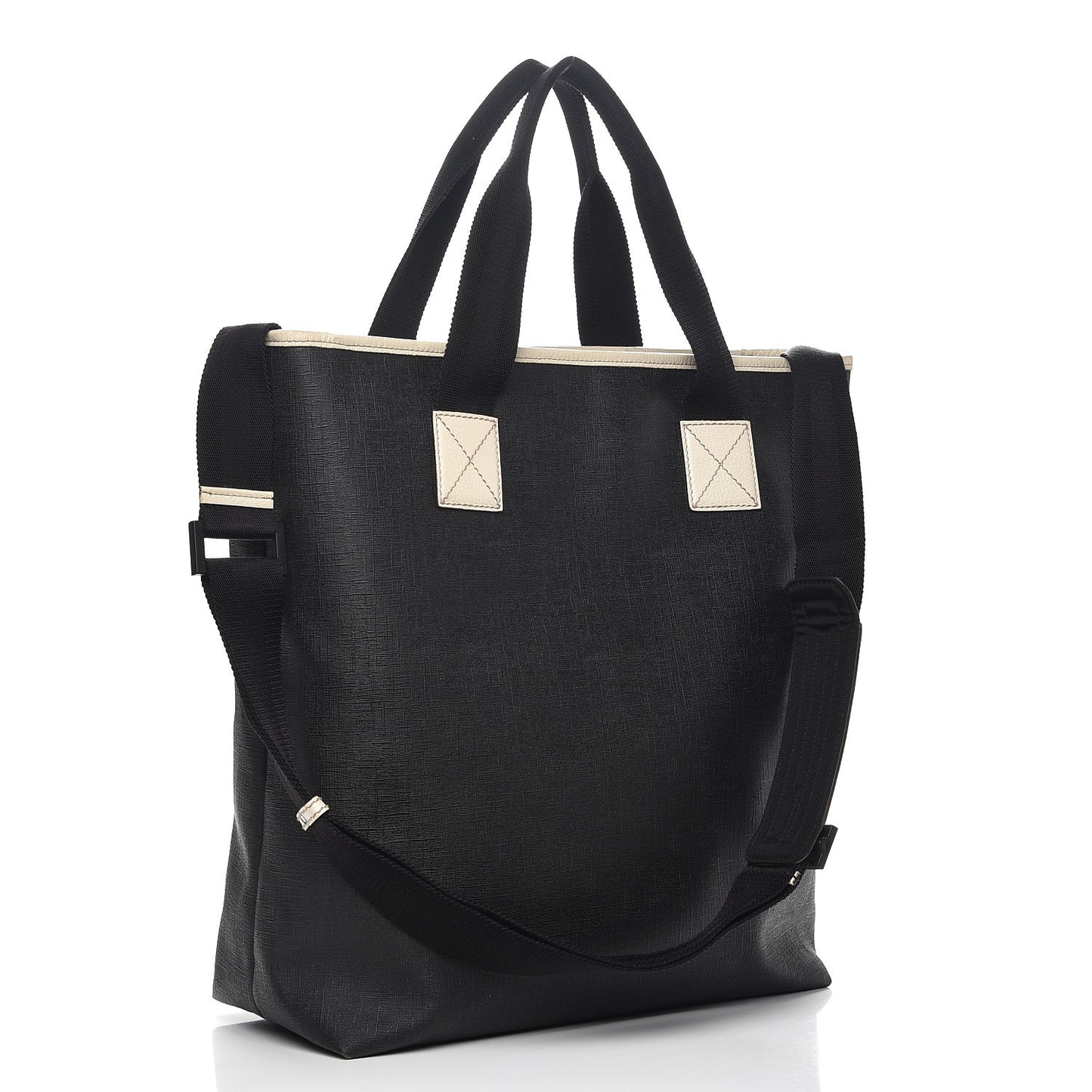 Coated Canvas Large Logo Tote Black