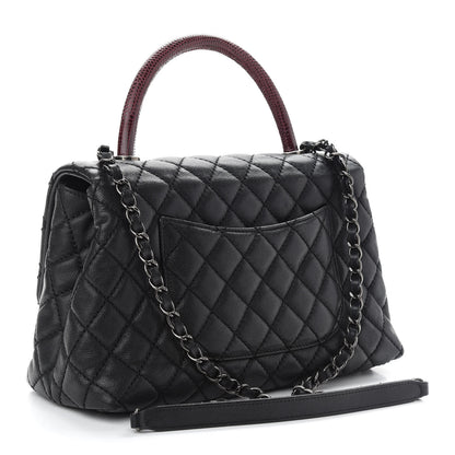 Chanel Caviar Lizard Quilted Small Coco Handle Flap Black 3 of 9