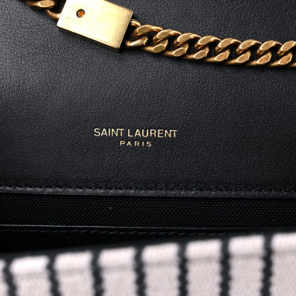 Saint Laurent Canvas Small Striped Kate Satchel Grigio Multicolor 5 of 10