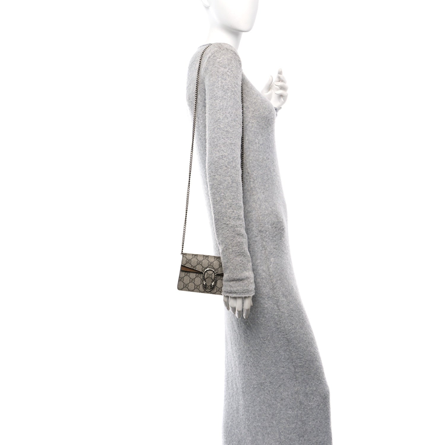 Gucci GG Supreme Monogram Super Mini Dionysus Shoulder Bag Taupe 2 of 9