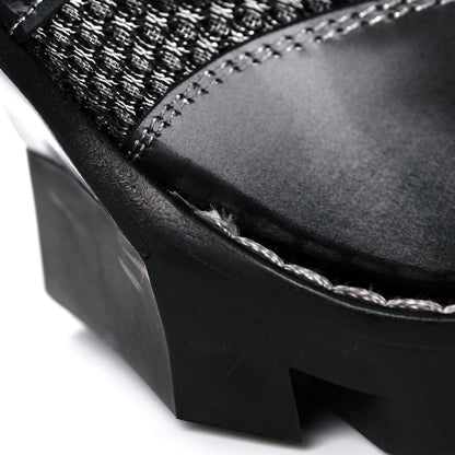 Louis Vuitton Metallic Calfskin Technical Fabric Digital Gate Ankle Boots 38 Silver 11 of 15