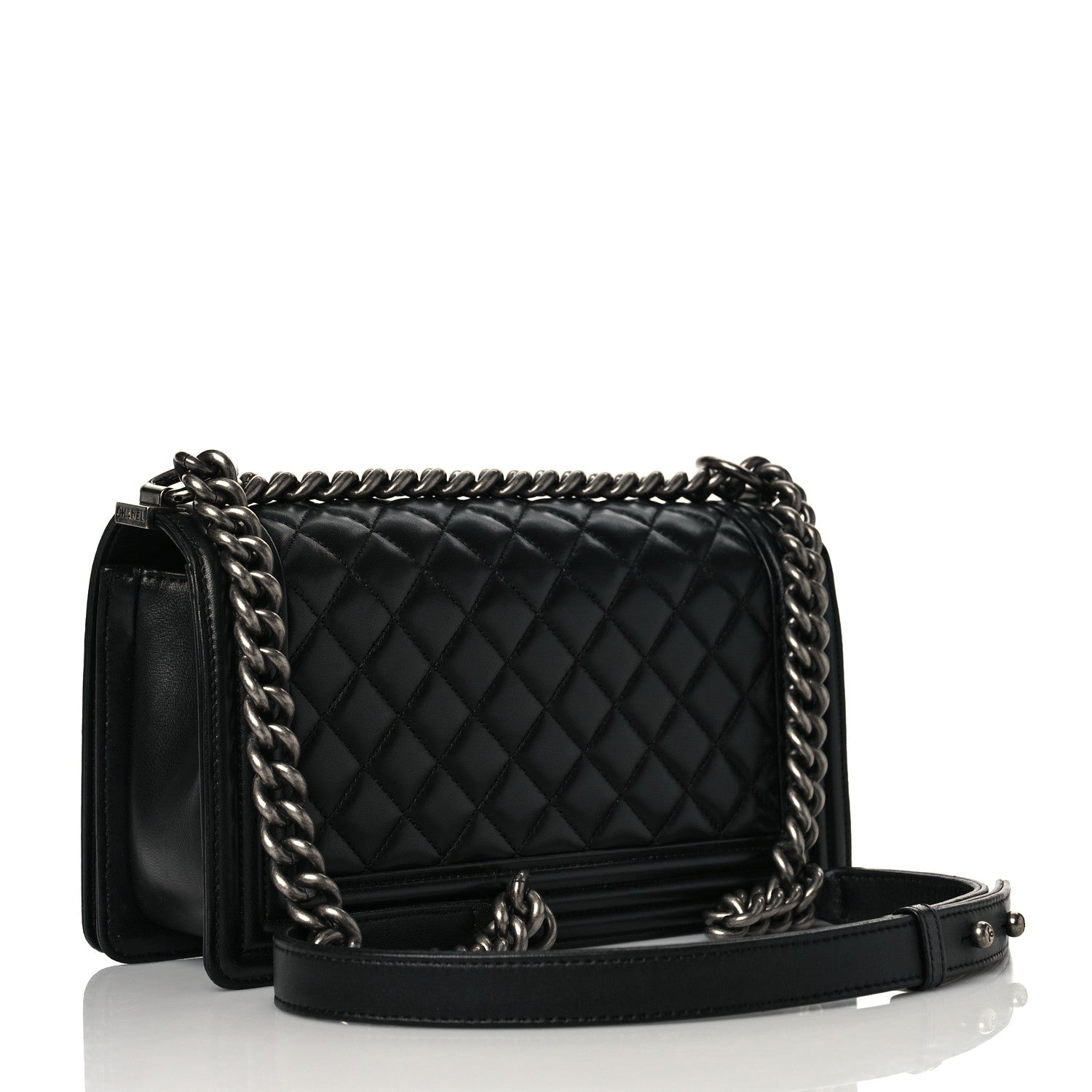 Chanel Lambskin Quilted Medium Boy Flap Black 3 of 11