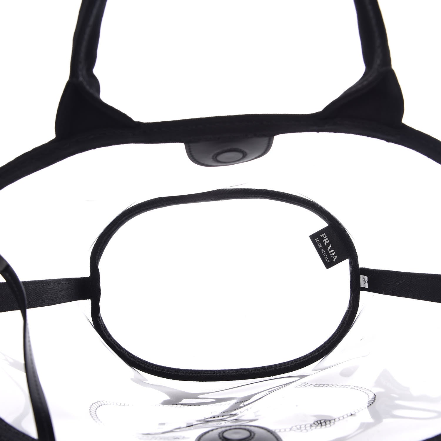 Prada Plexiglass Canapa Small Shopper Tote Black 6 of 11