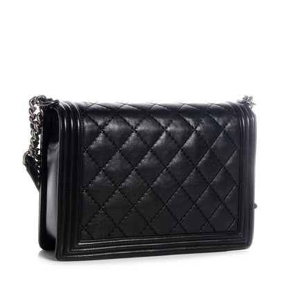 Chanel Calfskin Double Stitch Large Boy Flap Black 4 of 19