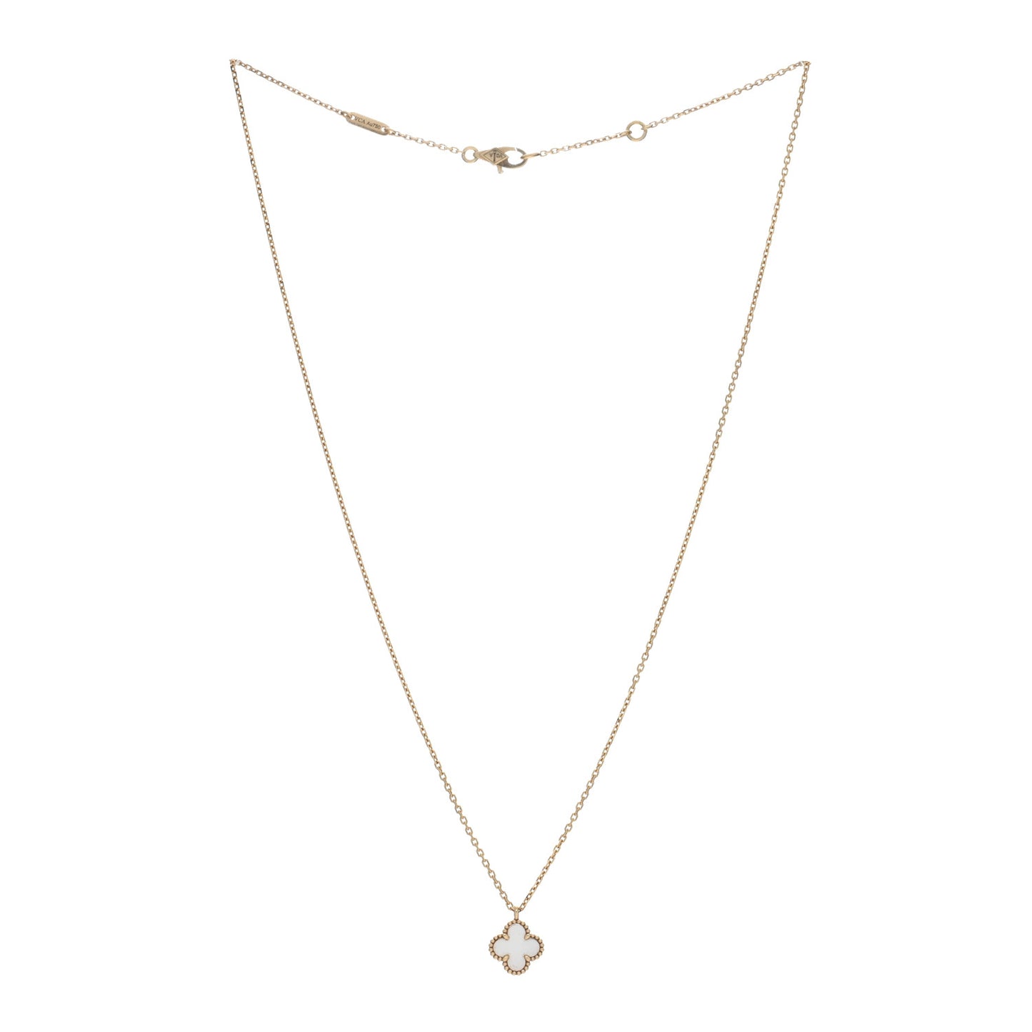 18K Yellow Gold Mother of Pearl Sweet Alhambra Pendant Necklace