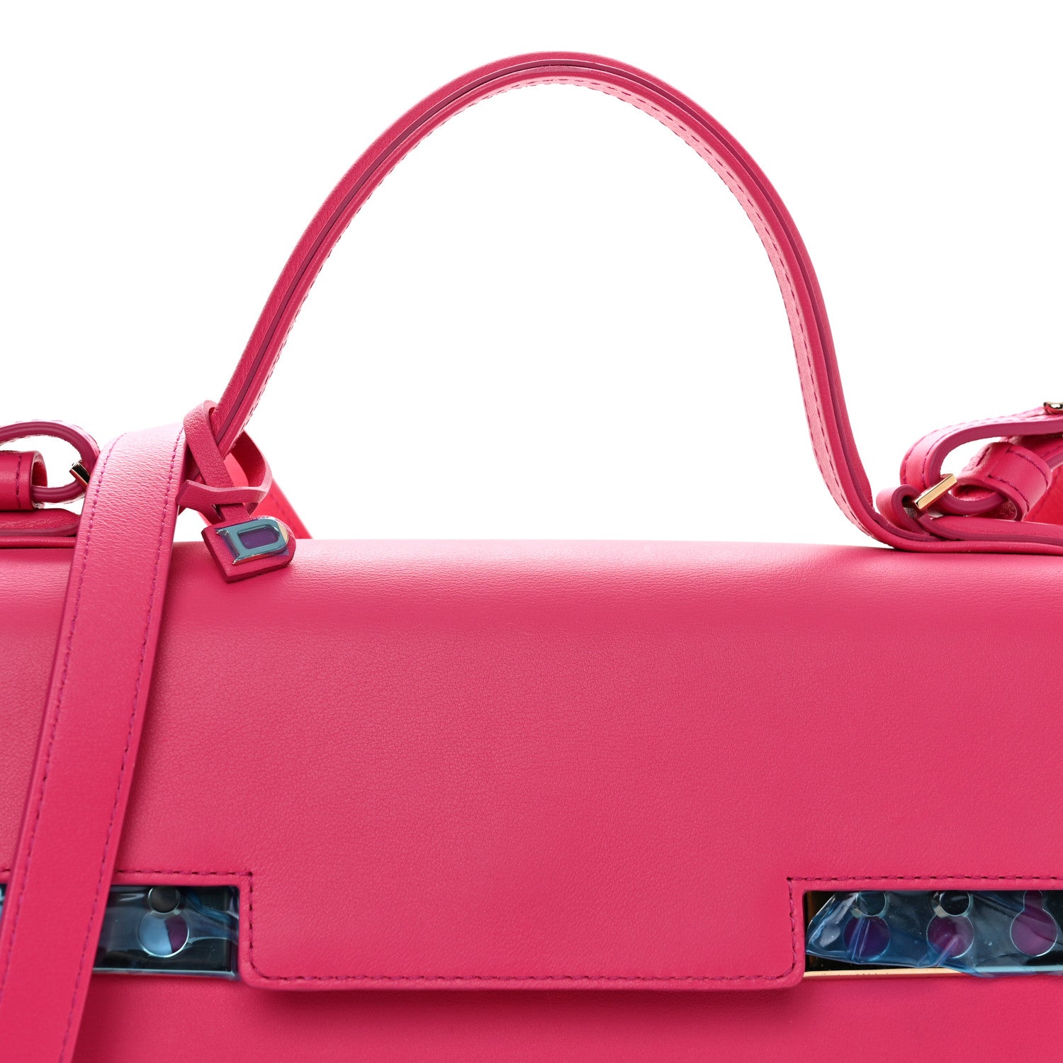 Delvaux Calfskin MM Tempete Satchel Fuchsia 8 of 10