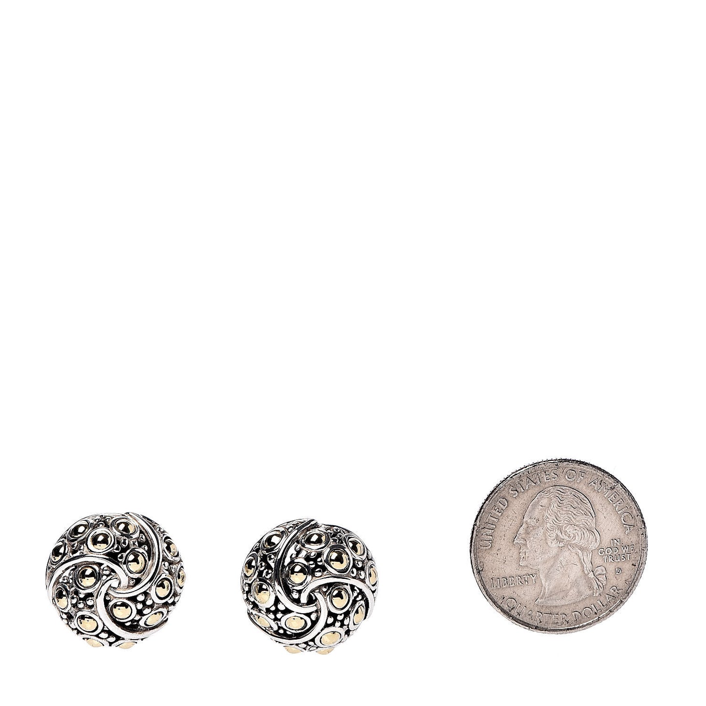 Sterling Silver 18K Yellow Gold Jaisalmer Round Twirl Earrings
