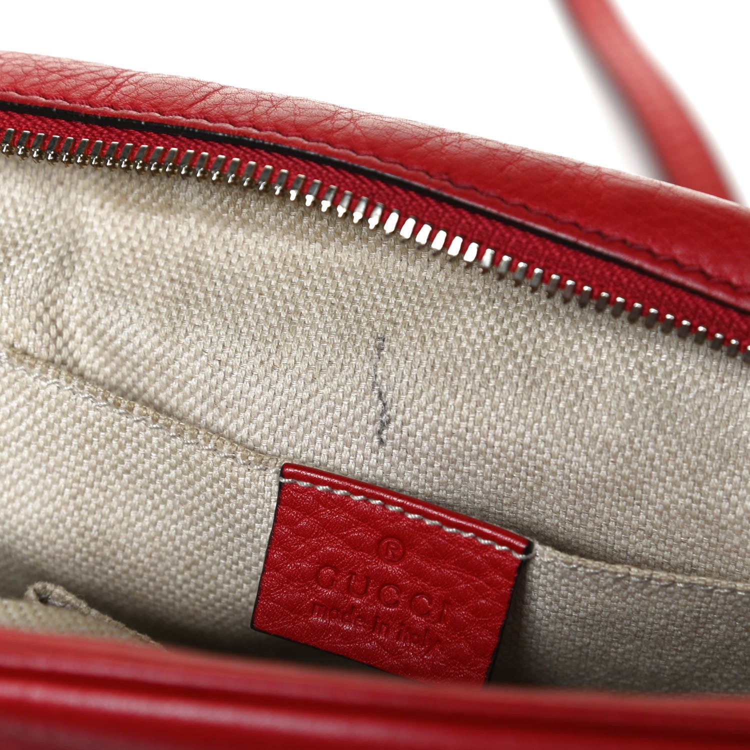 Gucci Pebbled Calfskin Small Soho Disco Bag Tabasco Red 8 of 14