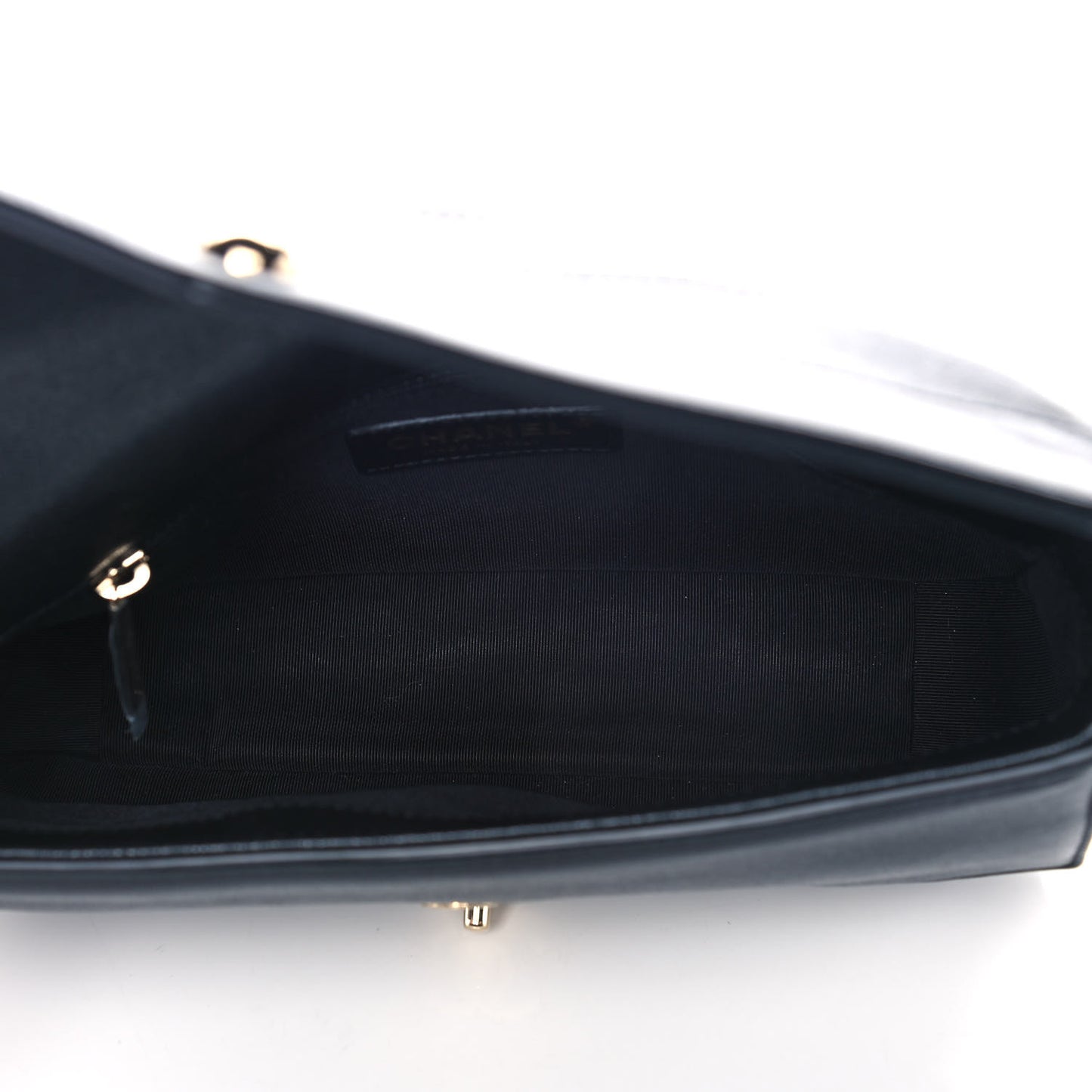 Sheepskin Chevron Quilted Mini Double Chevron Flap Black