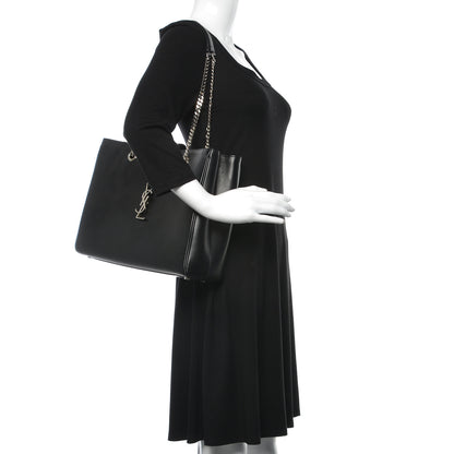 Saint Laurent Calfskin Classic Monogram Shopping Bag Black 2 of 10