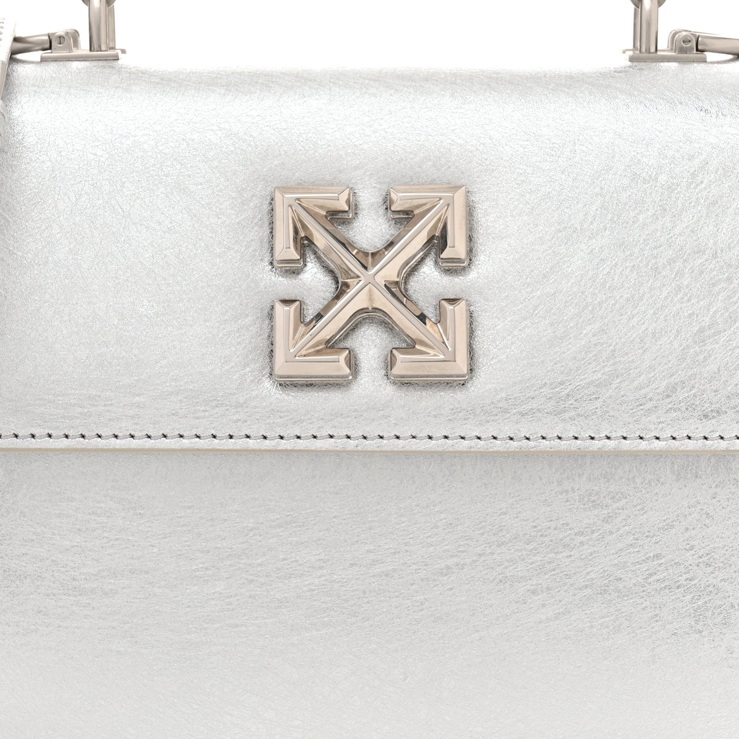 Metallic Calfskin Jitney 1.4 Shoulder Bag Silver