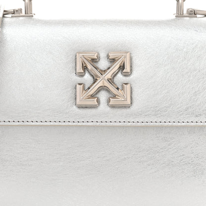 Off-White Metallic Calfskin Jitney 1.4 Shoulder Bag Silver 6 of 11