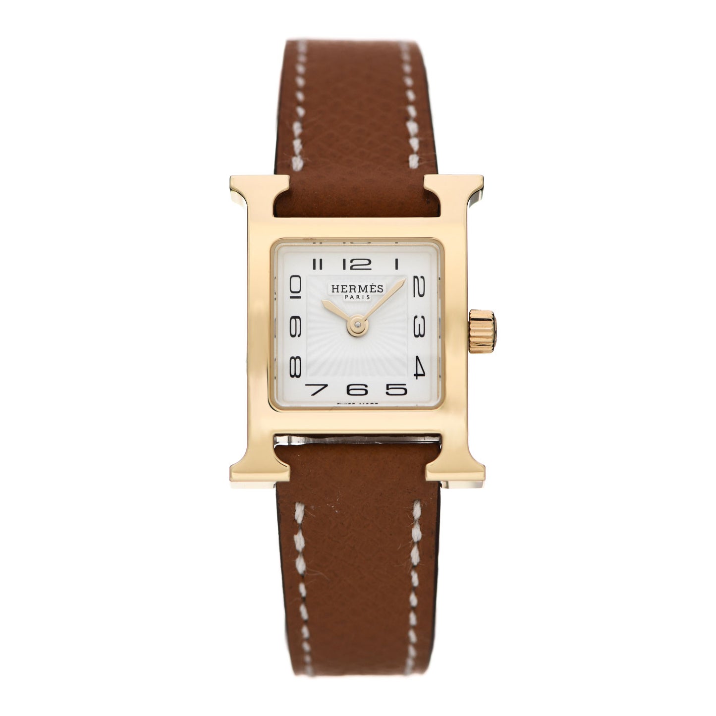 Stainless Steel Epsom 17.2mm Heure H Hour Quartz Watch Gold