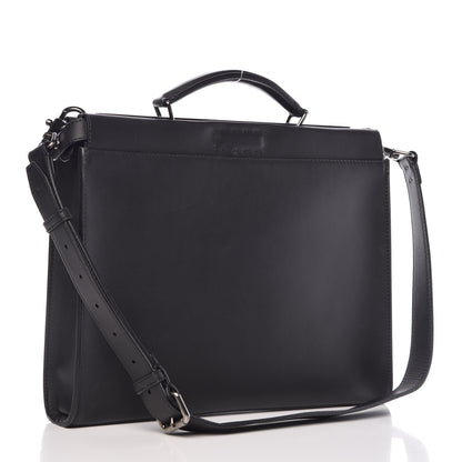Fendi Vitello Grace FF 1974 Embossed Large Peekaboo Iconic Fit Satchel Black 3 of 15
