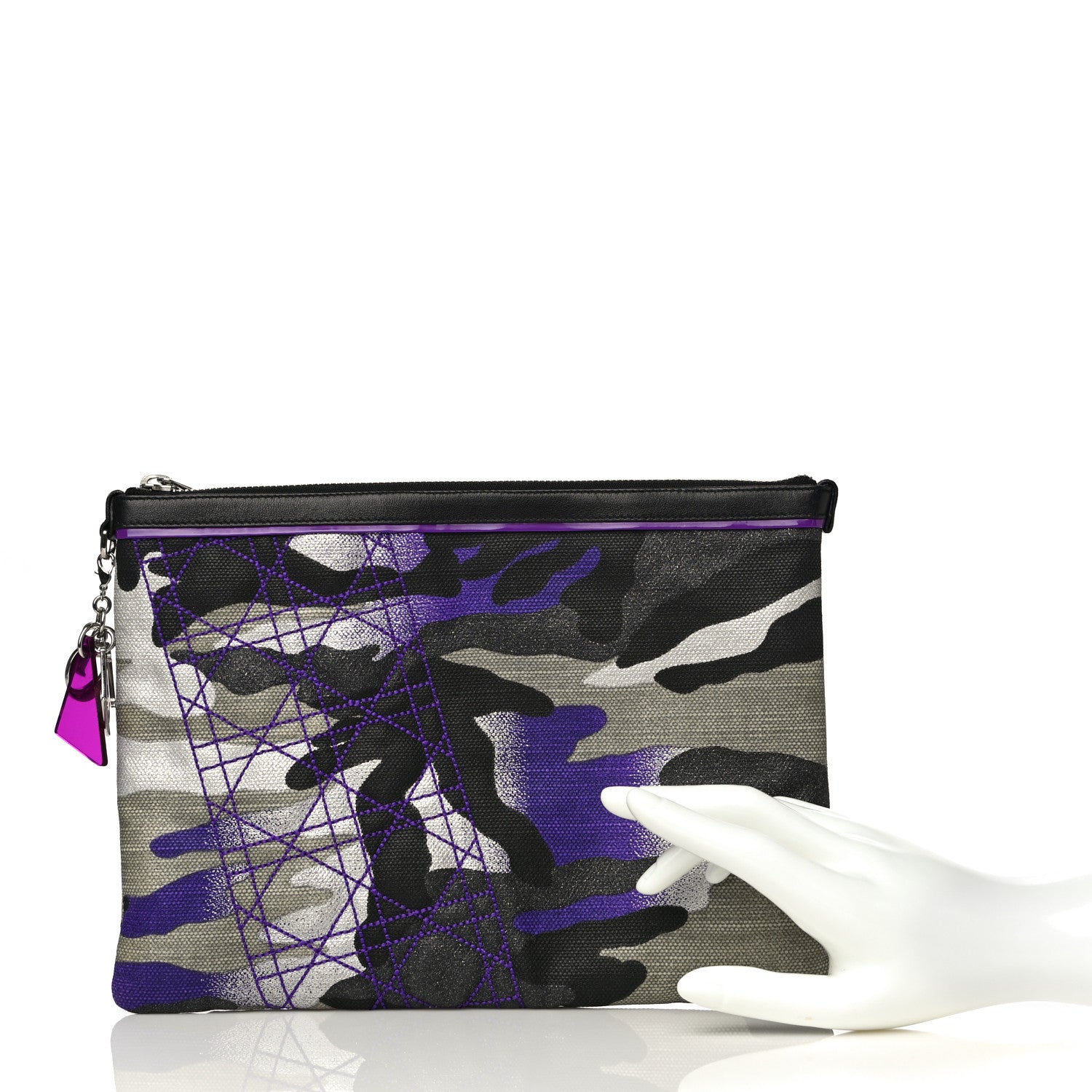 Christian Dior Canvas Camouflage Anselm Reyle Zip Pouch 2 of 10