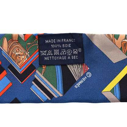 Hermes Silk Springs Springs Twilly Marine Vert Jaune 3 of 3