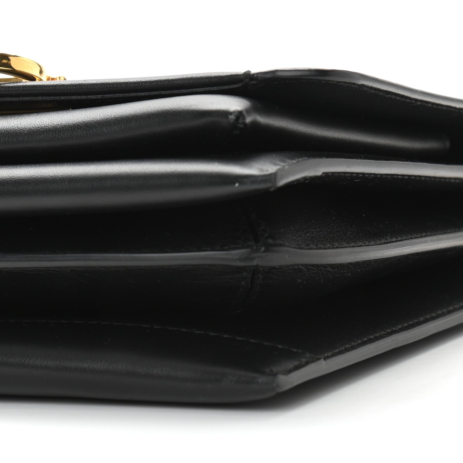 Salvatore Ferragamo Calfskin Trifolio Flap Shoulder Bag Black 6 of 10
