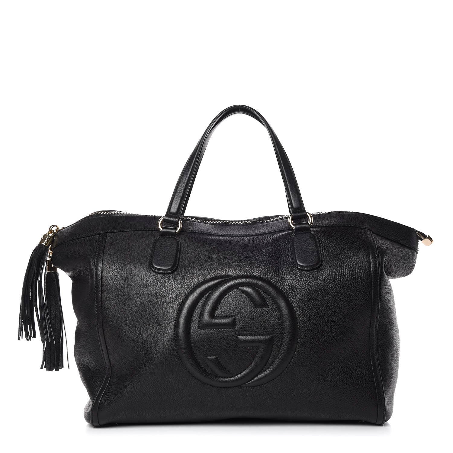 Gucci Pebbled Calfskin Large Soho Top Handle Bag Black 1 of 11