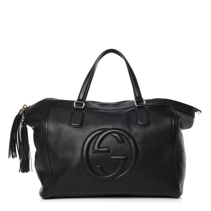 Gucci Pebbled Calfskin Large Soho Top Handle Bag Black 1 of 11