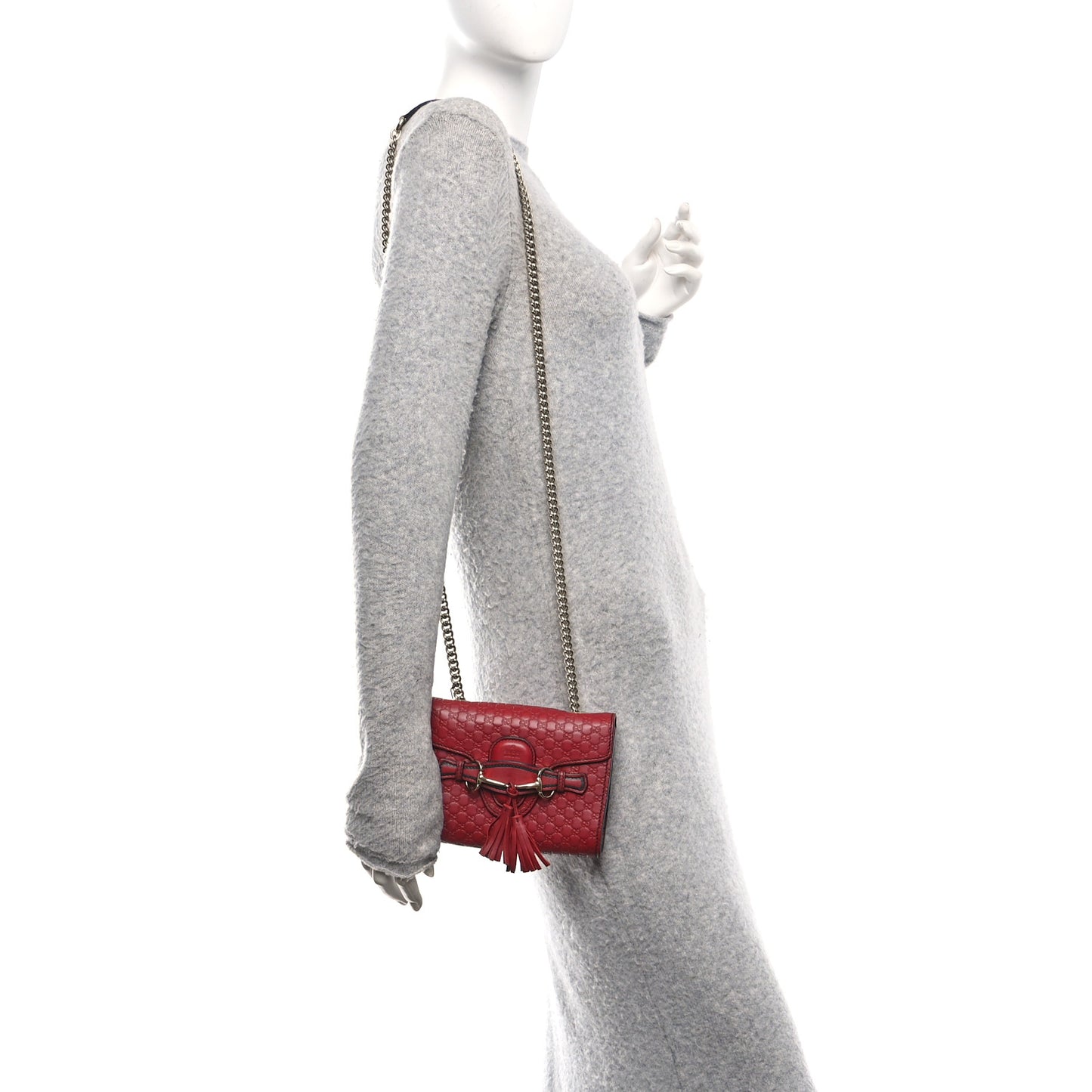 Soft Microguccissima Mini Emily Chain Shoulder Bag Rosso