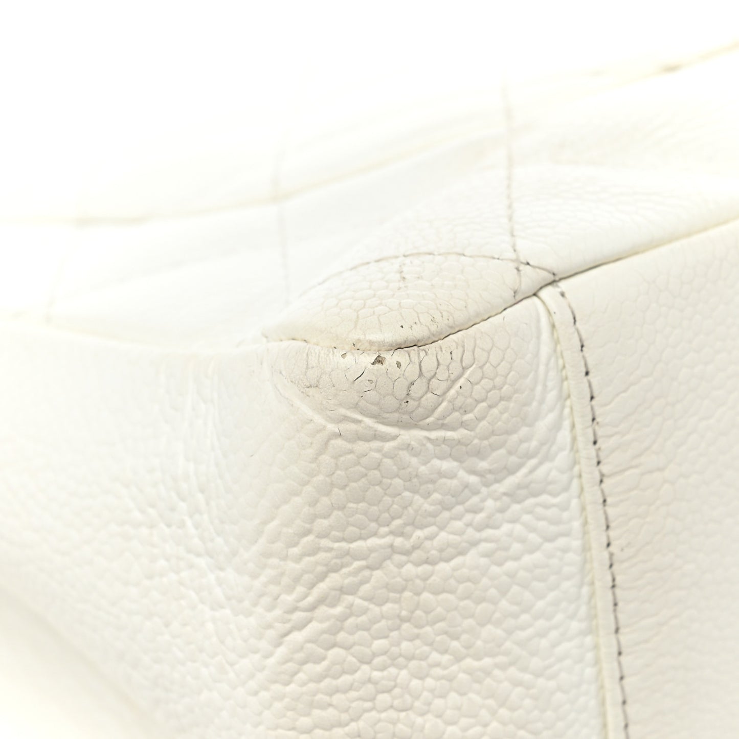 Caviar Quilted Grand Shopping Tote GST White