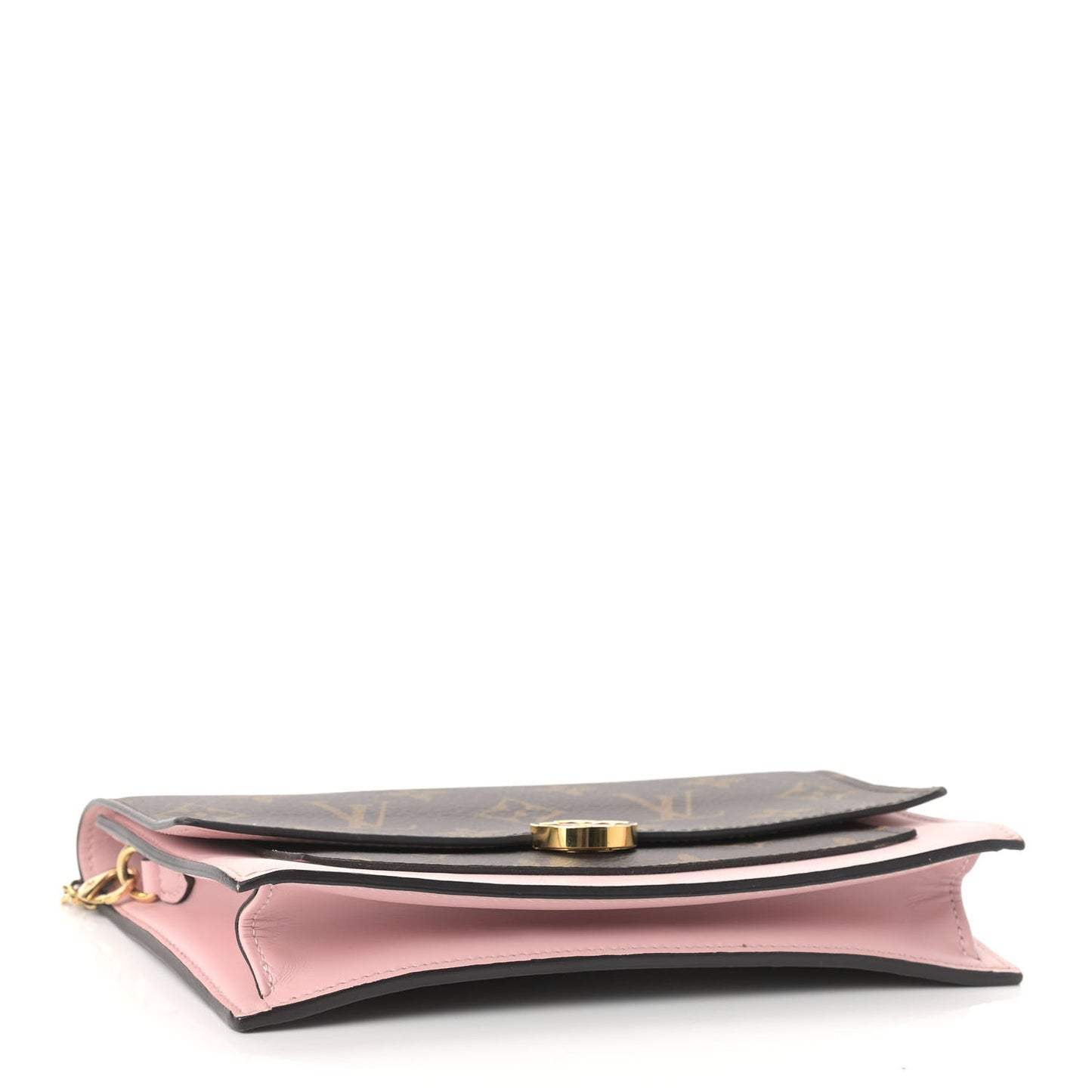 Monogram Flore Chain Wallet Rose Ballerine