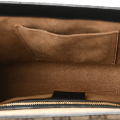 Gucci GG Supreme Monogram Calfskin Small Padlock Top Handle Bag Beige Black Cuir 5 of 10