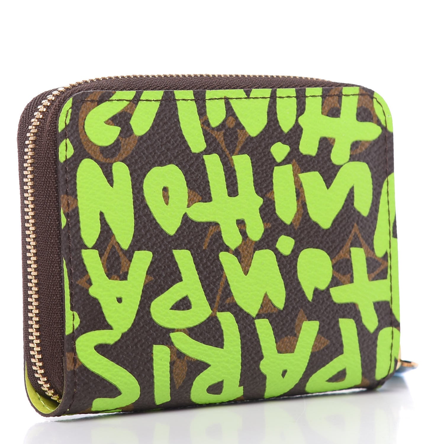 Louis Vuitton Monogram Graffiti Zippy Coin Purse Wallet Green 3 of 10