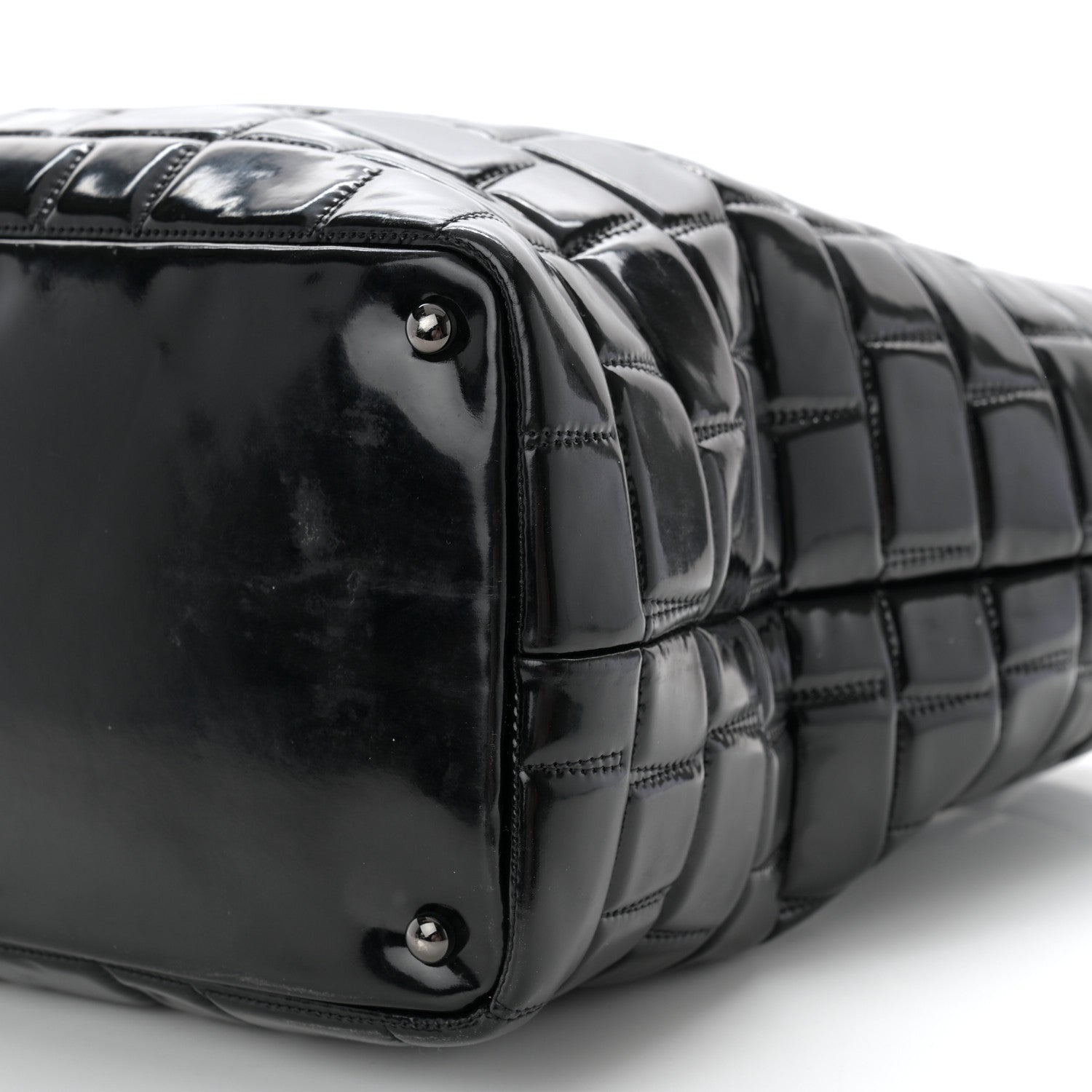 Chanel Vinyl Quilted Frozen Shopping Tote Black 10 of 12