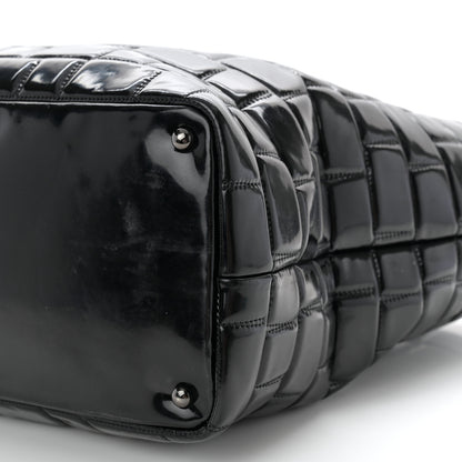 Chanel Vinyl Quilted Frozen Shopping Tote Black 10 of 12