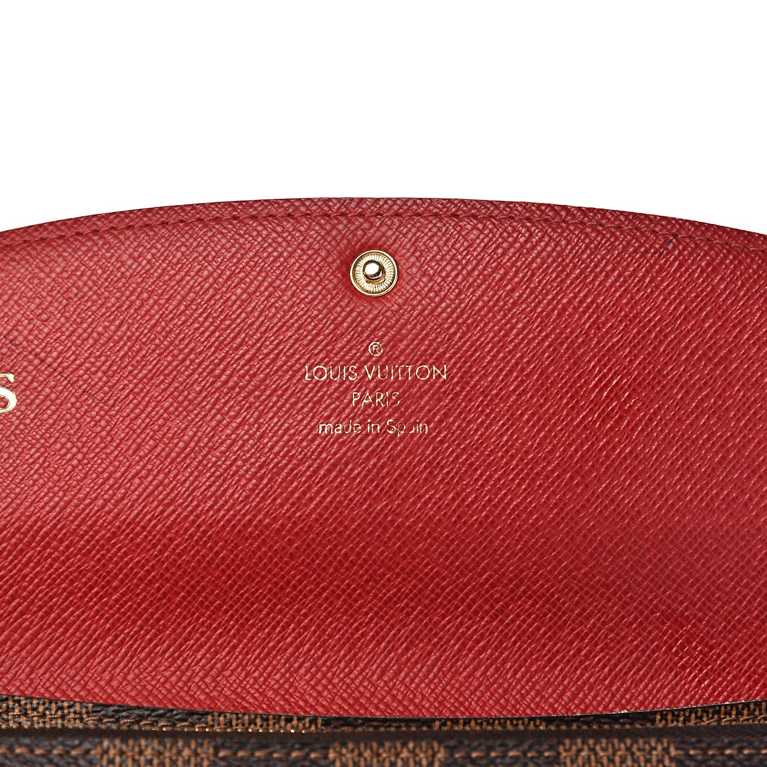 Louis Vuitton Damier Ebene Emilie Wallet Red 6 of 8