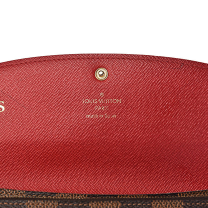 Louis Vuitton Damier Ebene Emilie Wallet Red 6 of 8