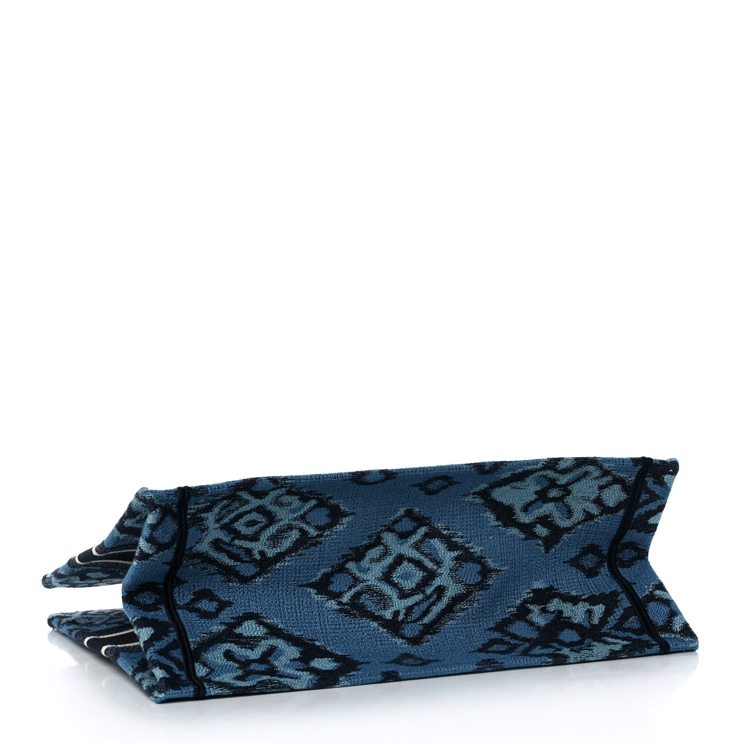 Christian Dior Canvas Embroidered Paisley Medium Book Tote Blue Multicolor 4 of 8