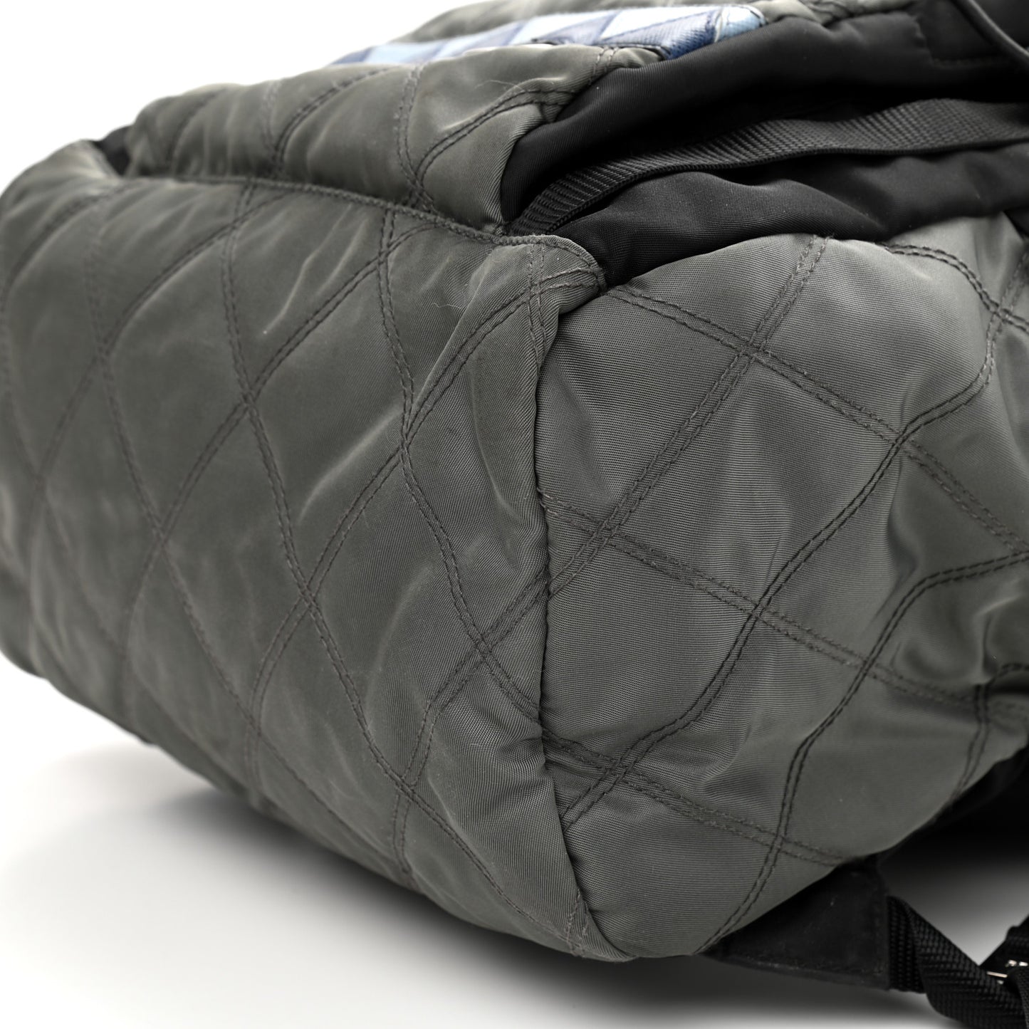 Tessuto Nylon Impunturato Double Buckle Backpack Ardesia Black