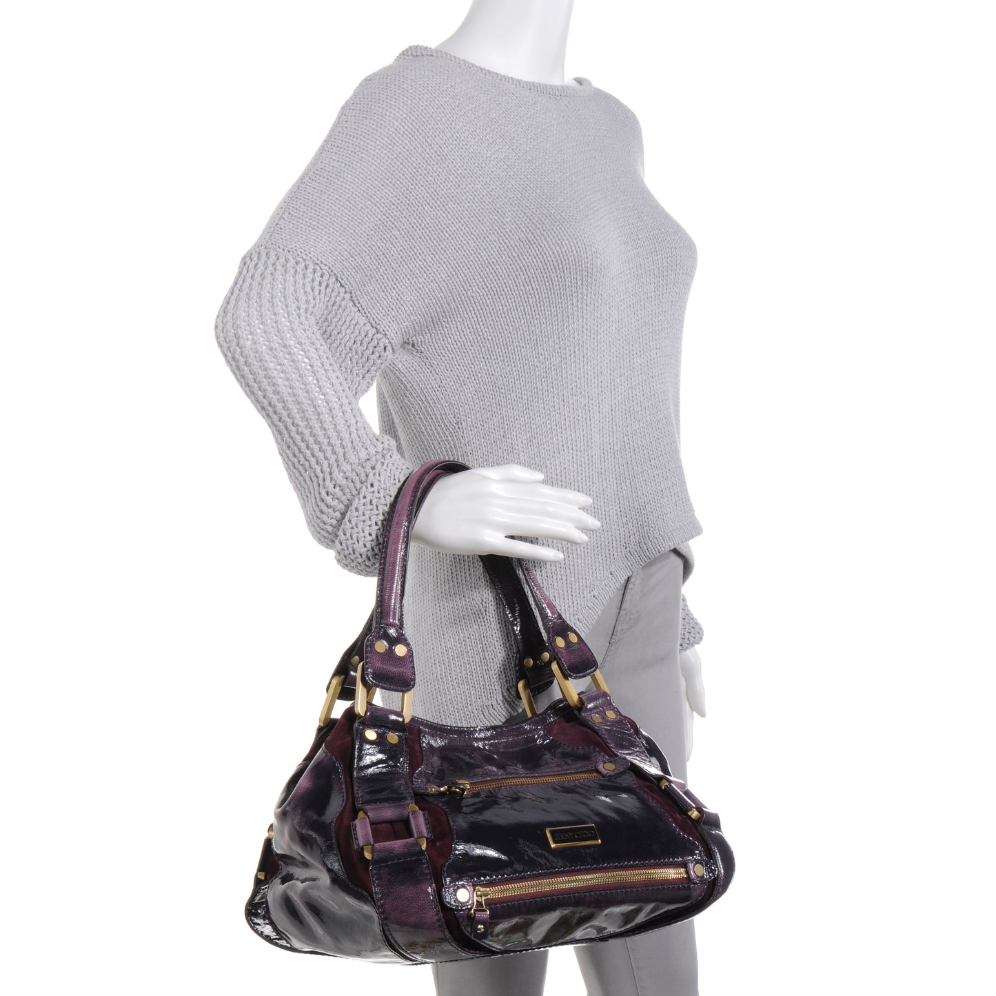 Liquid Patent Leather and Suede Mahala Purple