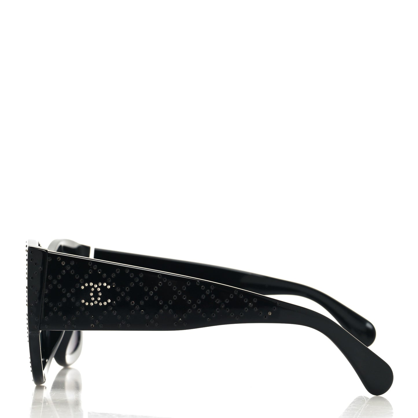 Acetate Strass Rectangle Sunglasses 5421B Black