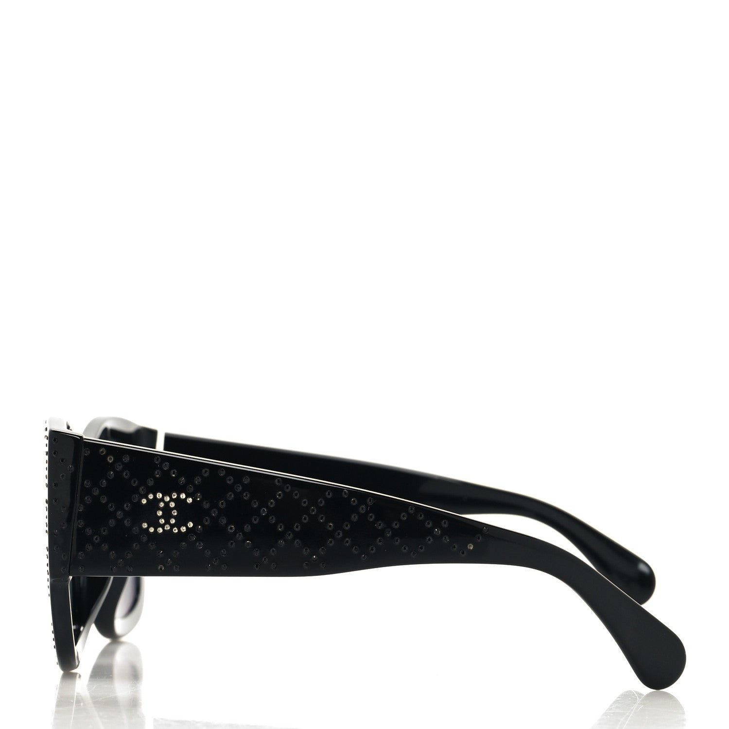 Chanel Acetate Strass Rectangle Sunglasses 5421B Black 3 of 8