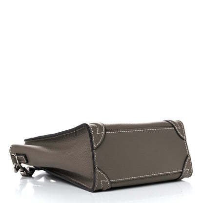 Celine Drummed Calfskin Nano Luggage Souris 4 of 17