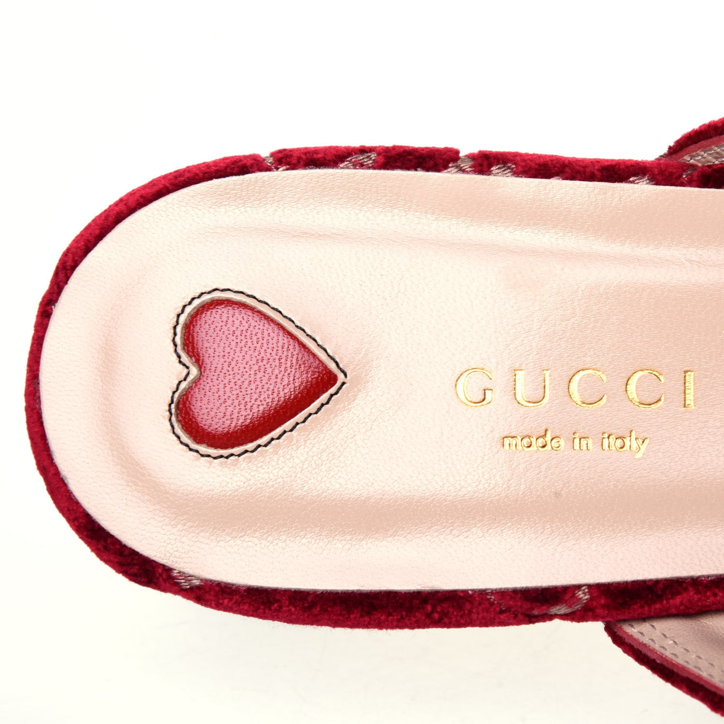 Velvet GG Monogram Womens Princetown Slippers 39.5 Red Cipria