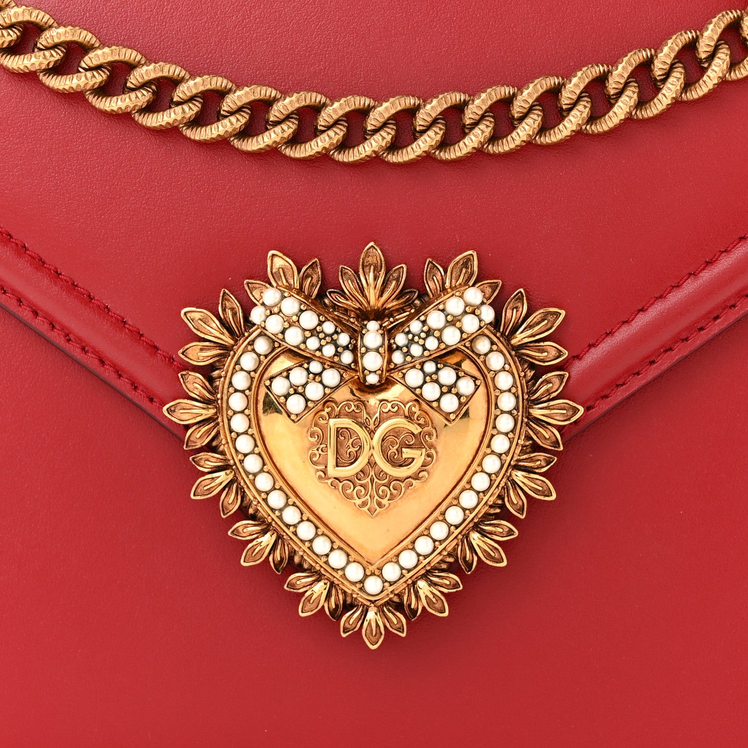 Dolce & Gabbana Smooth Calfskin Medium Devotion Crossbody Bag Poppy Red 7 of 9