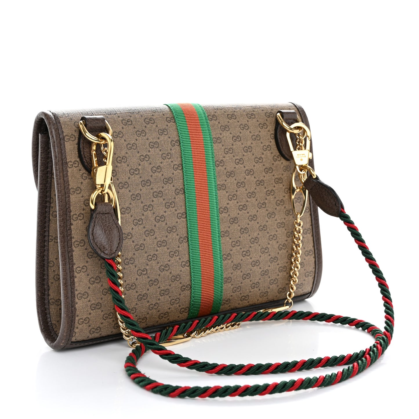 Mini Vintage GG Supreme Monogram Web Small Rajah Slim Flap Shoulder Bag Beige New Acero